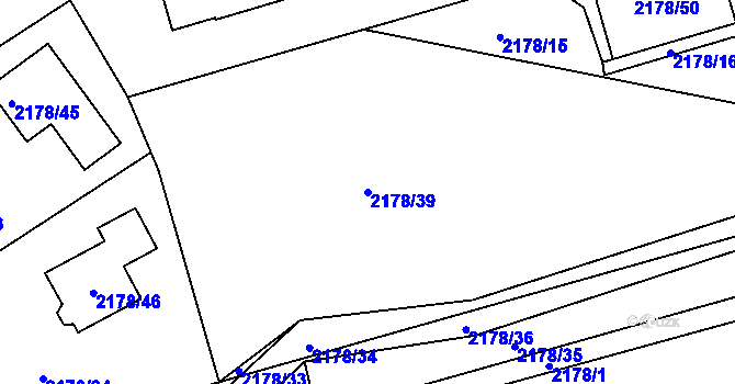 Parcela st. 2178/39 v KÚ Lipence, Katastrální mapa