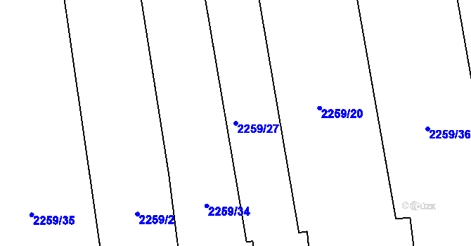Parcela st. 2259/27 v KÚ Lipence, Katastrální mapa