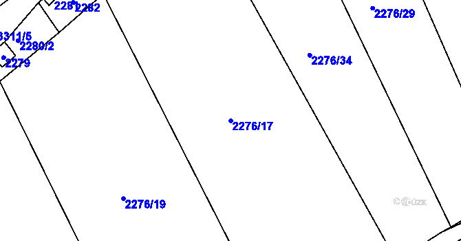 Parcela st. 2276/17 v KÚ Lipence, Katastrální mapa