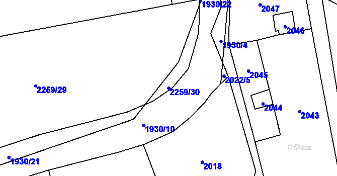 Parcela st. 2259/30 v KÚ Lipence, Katastrální mapa