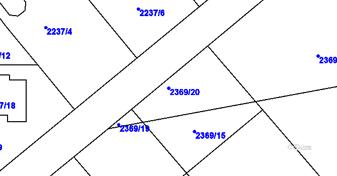 Parcela st. 2369/20 v KÚ Lipence, Katastrální mapa