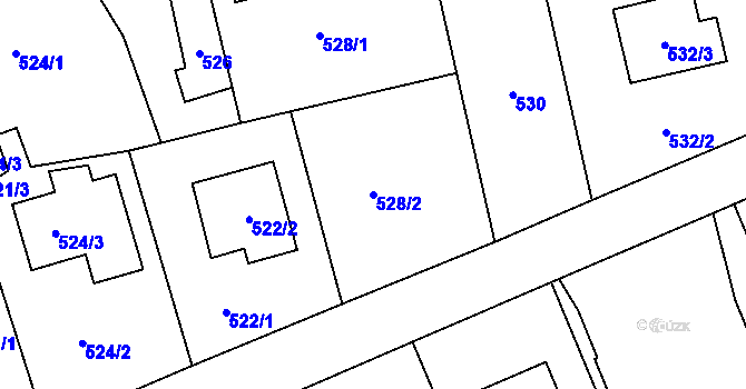 Parcela st. 528/2 v KÚ Lipence, Katastrální mapa