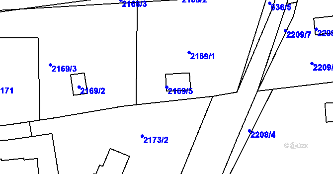Parcela st. 2169/5 v KÚ Lipence, Katastrální mapa