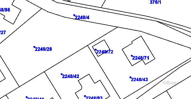 Parcela st. 2248/72 v KÚ Lipence, Katastrální mapa