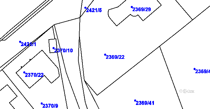 Parcela st. 2369/22 v KÚ Lipence, Katastrální mapa