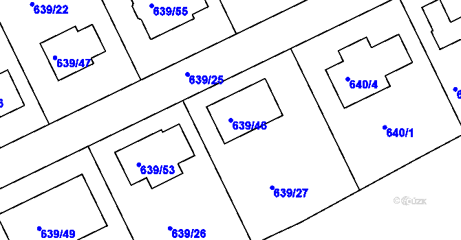 Parcela st. 639/46 v KÚ Lipence, Katastrální mapa