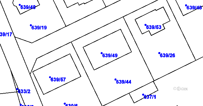 Parcela st. 639/49 v KÚ Lipence, Katastrální mapa
