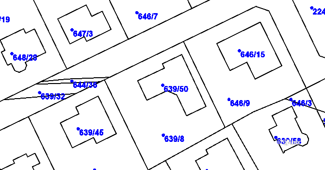 Parcela st. 639/50 v KÚ Lipence, Katastrální mapa