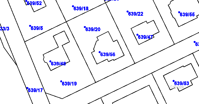 Parcela st. 639/56 v KÚ Lipence, Katastrální mapa