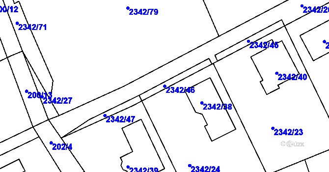 Parcela st. 2342/46 v KÚ Lipence, Katastrální mapa