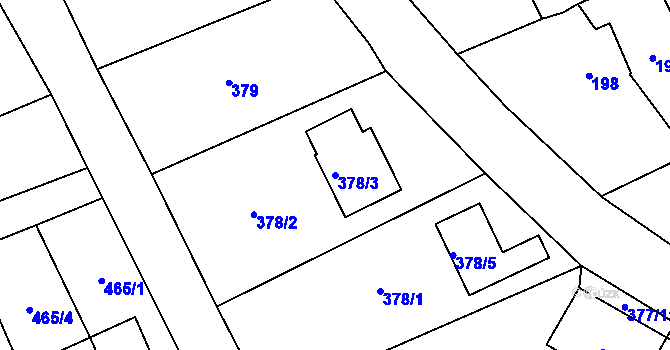 Parcela st. 378/3 v KÚ Lipence, Katastrální mapa