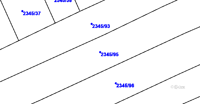Parcela st. 2345/95 v KÚ Lipence, Katastrální mapa
