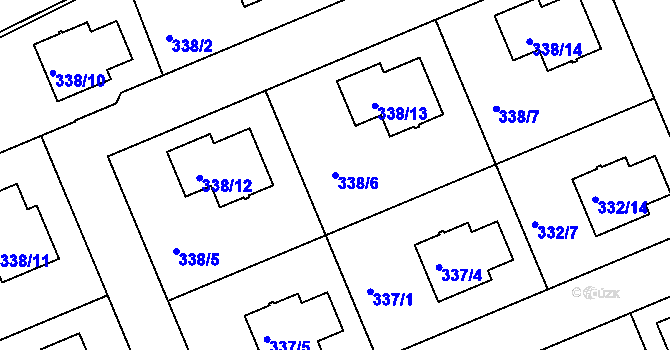 Parcela st. 338/6 v KÚ Lipence, Katastrální mapa