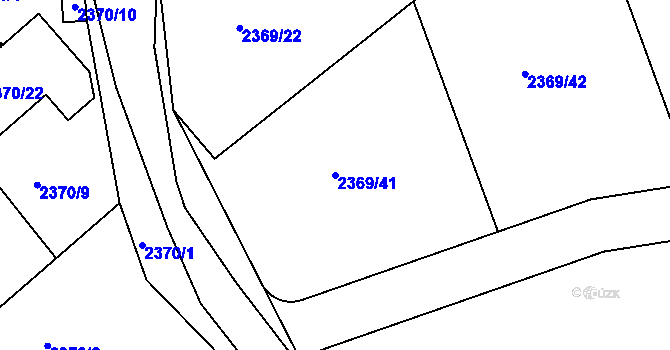 Parcela st. 2369/41 v KÚ Lipence, Katastrální mapa