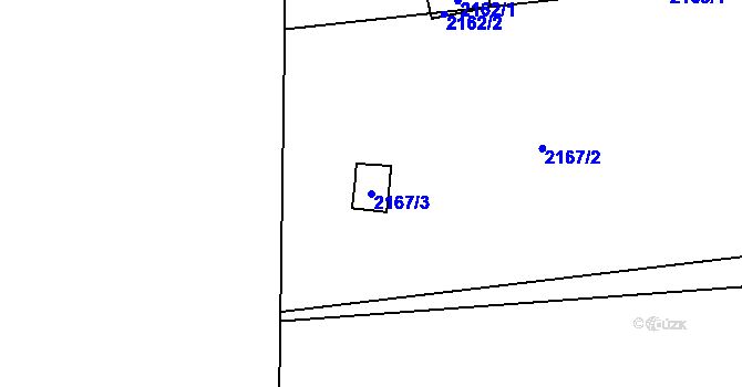 Parcela st. 2167/3 v KÚ Lipence, Katastrální mapa