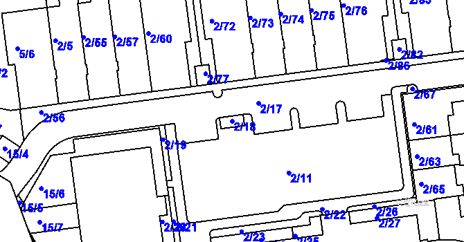 Parcela st. 2/18 v KÚ Lipence, Katastrální mapa