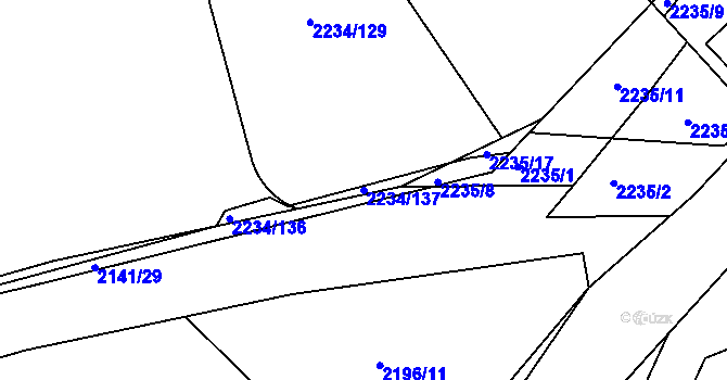 Parcela st. 2234/137 v KÚ Lipence, Katastrální mapa