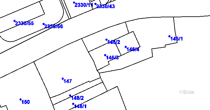 Parcela st. 146/3 v KÚ Lipence, Katastrální mapa