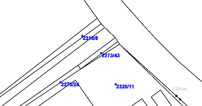 Parcela st. 2273/43 v KÚ Lipence, Katastrální mapa