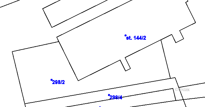 Parcela st. 144/2 v KÚ Lipenec, Katastrální mapa