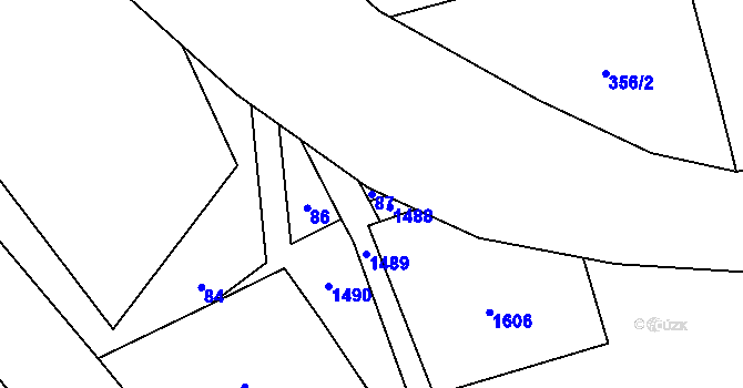 Parcela st. 87 v KÚ Lipenec, Katastrální mapa