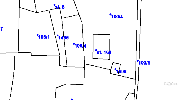 Parcela st. 168 v KÚ Lipenec, Katastrální mapa