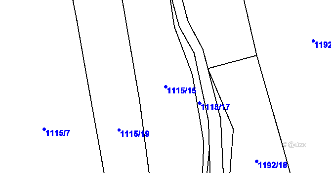 Parcela st. 1115/15 v KÚ Lipenec, Katastrální mapa