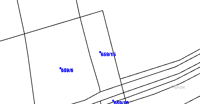 Parcela st. 659/15 v KÚ Lipenec, Katastrální mapa