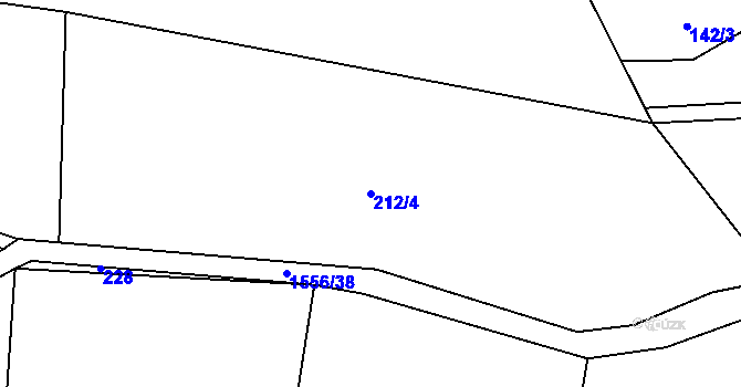 Parcela st. 212/4 v KÚ Lipenec, Katastrální mapa