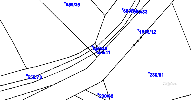 Parcela st. 659/41 v KÚ Lipenec, Katastrální mapa