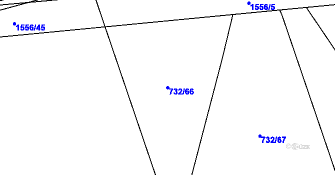 Parcela st. 732/66 v KÚ Lipenec, Katastrální mapa