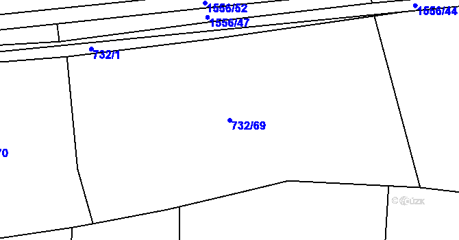Parcela st. 732/69 v KÚ Lipenec, Katastrální mapa