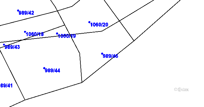 Parcela st. 989/46 v KÚ Lipenec, Katastrální mapa