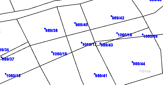 Parcela st. 1060/17 v KÚ Lipenec, Katastrální mapa