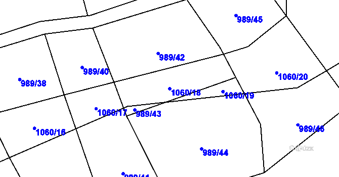 Parcela st. 1060/18 v KÚ Lipenec, Katastrální mapa
