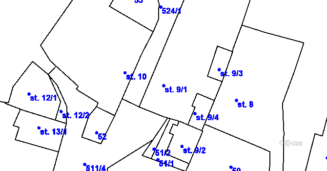 Parcela st. 9/1 v KÚ Habří u Lipí, Katastrální mapa