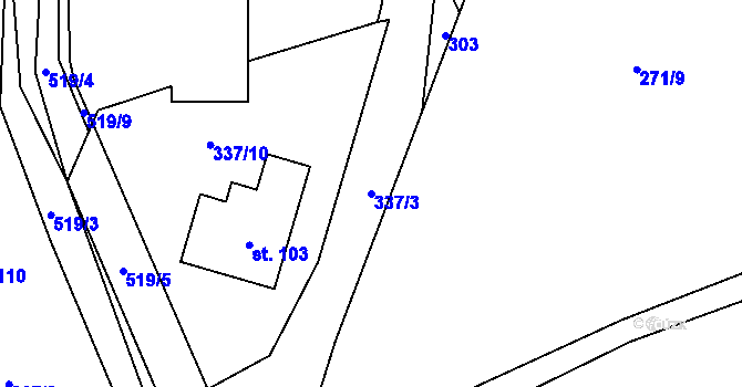 Parcela st. 337/3 v KÚ Habří u Lipí, Katastrální mapa