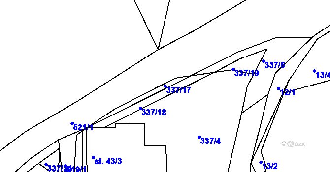 Parcela st. 337/17 v KÚ Habří u Lipí, Katastrální mapa