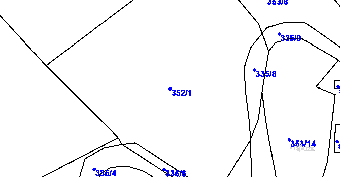 Parcela st. 352/1 v KÚ Habří u Lipí, Katastrální mapa