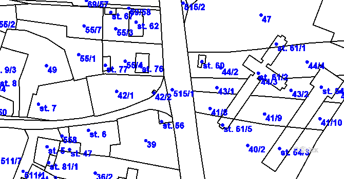 Parcela st. 515/1 v KÚ Habří u Lipí, Katastrální mapa
