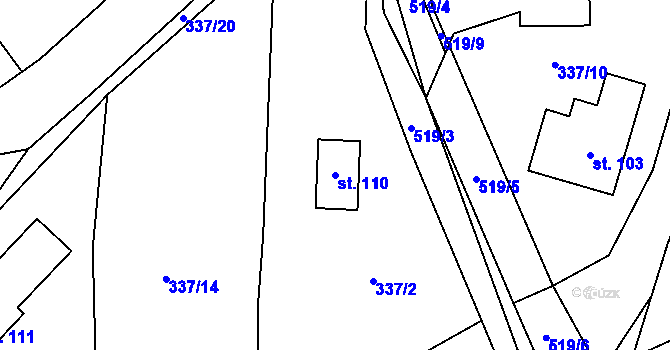 Parcela st. 110 v KÚ Habří u Lipí, Katastrální mapa