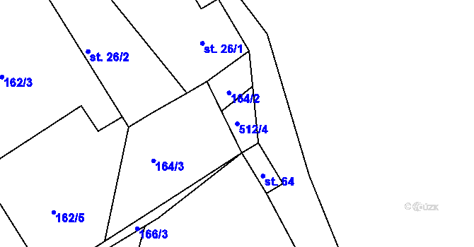 Parcela st. 512/4 v KÚ Habří u Lipí, Katastrální mapa