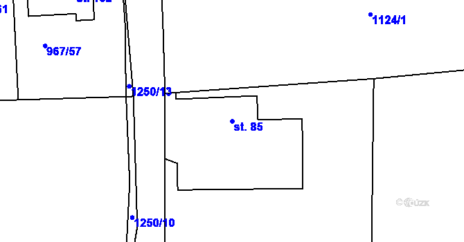 Parcela st. 85 v KÚ Kaliště u Lipí, Katastrální mapa
