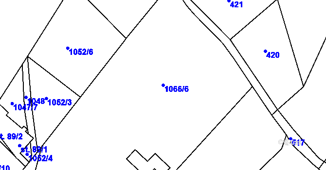 Parcela st. 1066/6 v KÚ Kaliště u Lipí, Katastrální mapa