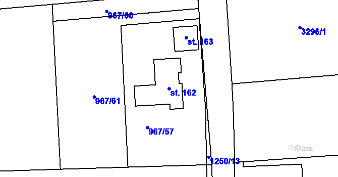 Parcela st. 162 v KÚ Kaliště u Lipí, Katastrální mapa