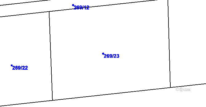Parcela st. 269/23 v KÚ Kvítkovice u Lipí, Katastrální mapa