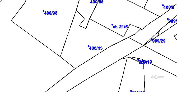 Parcela st. 400/15 v KÚ Kvítkovice u Lipí, Katastrální mapa