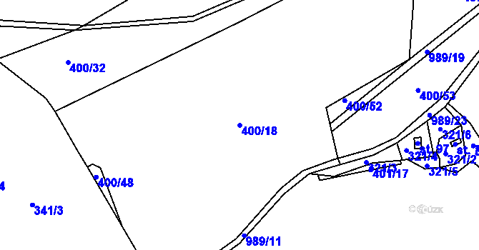 Parcela st. 400/18 v KÚ Kvítkovice u Lipí, Katastrální mapa