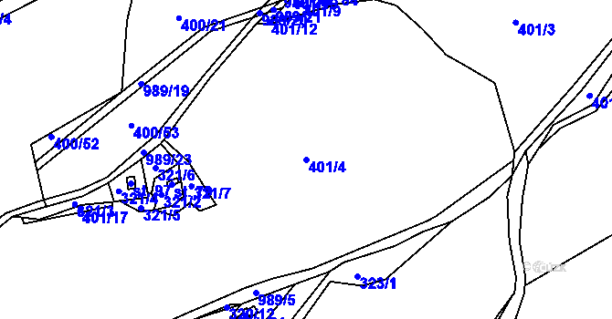 Parcela st. 401/4 v KÚ Kvítkovice u Lipí, Katastrální mapa