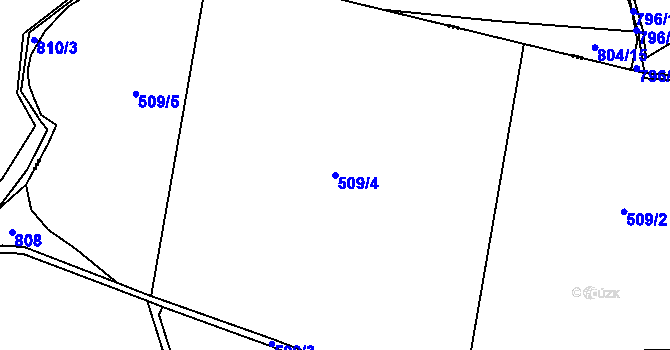 Parcela st. 509/4 v KÚ Kvítkovice u Lipí, Katastrální mapa